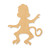 Unfinished Monkey 4 Wood Cutout - Unfinished Baltic Birch Craft Shape
