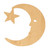 Unfinished Moon And Star Wood Cutout for Door Hangers, Seasonal Decor and Paint Parties, Baltic Birch Craft Blank