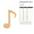 Unfinished Music Note 2 Wood Cutout - Unfinished Baltic Birch Craft Shape