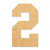 Unfinished Number 2 Wood Cutout - Unfinished Baltic Birch Craft Shape