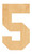 Unfinished Number 5 Wood Cutout for Door Hangers, Seasonal Decor and Paint Parties, Baltic Birch Craft Blank