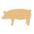 Unfinished Pig 1 Wood Cutout - Unfinished Baltic Birch Craft Shape