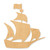 Unfinished Pirate Ship Wood Cutout - Unfinished Baltic Birch Craft Shape