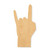 Unfinished Rock Out Hand 1 Wood Cutout - Unfinished Baltic Birch Craft Shape