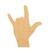 Unfinished Rock Out Hand 2 Wood Cutout - Unfinished Baltic Birch Craft Shape