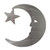 Moon and Star Steel Cutout Shape - Raw Metal Wall Art and Craft Supply