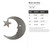 Moon and Star Steel Cutout Shape - Raw Metal Wall Art and Craft Supply