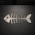 Fish Skeleton Steel Cutout Shape - Raw Metal Wall Art and Craft Supply