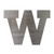 Lowercase Letter W Steel Cutout Shape, Raw Metal Wall Art and Craft Supply