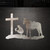 Cowboy At Cross Steel Cutout Shape - Raw Metal Wall Art and Craft Supply
