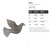 Dove Steel Cutout Shape - Raw Metal Wall Art and Craft Supply
