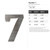 Number 7 Steel Cutout Shape - Raw Metal Wall Art and Craft Supply
