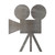 Movie Camera Steel Cutout Shape - Raw Metal Wall Art and Craft Supply