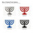 Menorah Steel Cutout Shape - Raw Metal Wall Art and Craft Supply