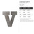 Lowercase Letter V Steel Cutout Shape, Raw Metal Wall Art and Craft Supply
