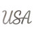 Usa Script Word Steel Cutout Shape - Raw Metal Wall Art and Craft Supply