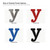 Lower Case Y Steel Cutout Shape - Raw Metal Wall Art and Craft Supply