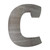 Lower Case C Steel Cutout Shape - Raw Metal Wall Art and Craft Supply