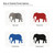 Elephant 2 Steel Cutout Shape - Raw Metal Wall Art and Craft Supply