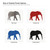Elephant 2 Steel Cutout Shape, Raw Metal Wall Art and Craft Supply