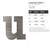 Lowercase Letter U Steel Cutout Shape - Raw Metal Wall Art and Craft Supply