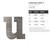 Lowercase Letter U Steel Cutout Shape, Raw Metal Wall Art and Craft Supply