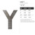 Letter Y Steel Cutout Shape - Raw Metal Wall Art and Craft Supply
