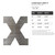 Lowercase Letter X Steel Cutout Shape - Raw Metal Wall Art and Craft Supply
