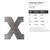 Lowercase Letter X Steel Cutout Shape, Raw Metal Wall Art and Craft Supply
