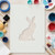 Sitting Bunny Reusable Mylar Stencil - 10 mil Paint and Craft Stencil