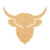Highland Cow Head Wood Cutout for Crafts, Unfinished Baltic Birch Craft Shape