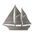 Sailboat Schooner Style Steel Cutout Shape, Raw Metal Wall Art and Craft Supply