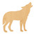 Howling Wolf 2 Wood Cutout for Crafts, Unfinished Baltic Birch Craft Shape