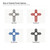 Zia Cross Long Lower Steel Cutout Shape, Raw Metal Wall Art and Craft Supply