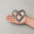Heart Ribbon Modern Steel Cutout Shape, Raw Metal Wall Art and Craft Supply