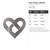 Heart Ribbon Modern Steel Cutout Shape, Raw Metal Wall Art and Craft Supply