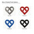 Heart Ribbon Modern Steel Cutout Shape, Raw Metal Wall Art and Craft Supply
