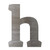 Lower Case H Steel Cutout Shape, Raw Metal Wall Art and Craft Supply