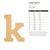 Lower Case K Wood Cutout for Crafts, Unfinished Baltic Birch Craft Shape