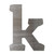Lower Case K Steel Cutout Shape, Raw Metal Wall Art and Craft Supply