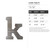 Lower Case K Steel Cutout Shape, Raw Metal Wall Art and Craft Supply