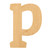 Lower Case P Wood Cutout for Crafts, Unfinished Baltic Birch Craft Shape