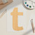 Lower Case T Wood Cutout for Crafts, Unfinished Baltic Birch Craft Shape