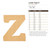 Lower Case Z Wood Cutout for Crafts, Unfinished Baltic Birch Craft Shape