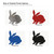Bunny Sitting Steel Cutout Shape, Raw Metal Wall Art and Craft Supply
