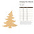 Christmas Tree 2 Branchy Wood Cutout for Crafts, Unfinished Baltic Birch Craft Shape