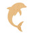 Dolphin 1 Wood Cutout for Crafts, Unfinished Baltic Birch Craft Shape