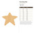 Five Point Star Wood Cutout for Crafts, Unfinished Baltic Birch Craft Shape