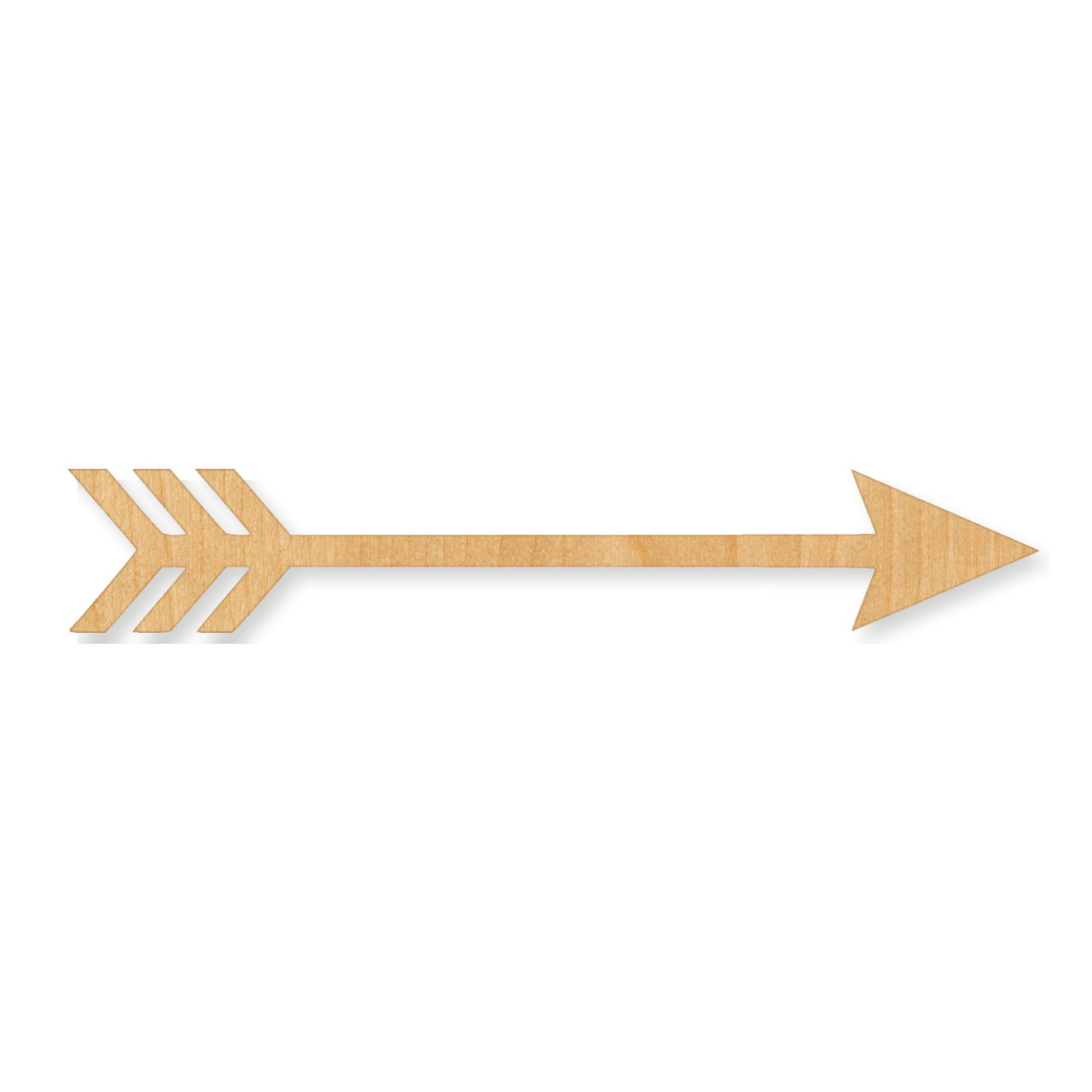 Laser cut arrow wood cutout, unfinished Baltic Birch craft blank