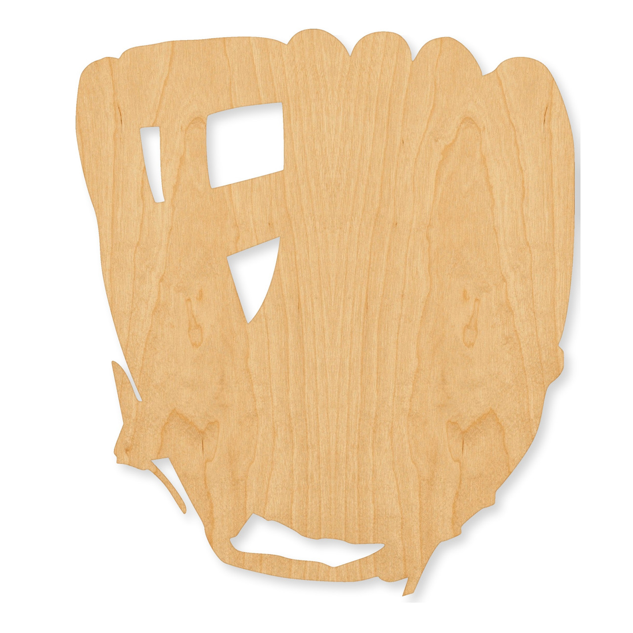 Laser cut baseball glove 2 wood cutout, unfinished Baltic Birch craft blank